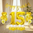 thumbnail image 5 of Gold Number 60th Birthday Decoration Set Happy Birthday Banner Balloons 60 Years Old Birthday Party Supplies Helium Balloons Number 60 Balloons Latex Balloon Foil Balloon, Gold 60th Party Balloons, 5 of 5
