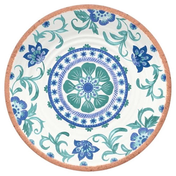 Artisan Multicolored Melamine Salad Plate - Round - Dishwasher Safe - Stackable