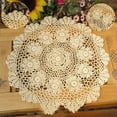 thumbnail image 5 of Crochet Flower Handmade Placemat Retro Hollow Round Table Mat Cotton Doilies, 5 of 5