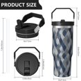 thumbnail image 4 of 30oz Handheld Travel Tumbler with Handle – Double Wall Stainless Steel Insulated Cup, Flip Straw Lid, Leak-Proof & BPA-Free for Hot and Cold Drinks – Durable Coffee & Juice Mug Pink, 4 of 7