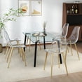 thumbnail image 6 of Set of 6 Dining Chairs, Stylish Modern Style, Suitable for Dining Room, with Sturdy Golden Metal Legs., 6 of 8