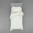 thumbnail image 1 of Winter Duvet Cover Set, Illustration of Doodle Style Colorful Mittens Holiday Season Christmas Vibes, Bedding Set with Shams and Fitted Sheet, 3 Sizes, by Ambesonne, 1 of 3