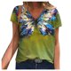 thumbnail image 1 of Blusa de manga corta estampada con cuello en V para mujer a la moda, camisetas de verano Pompotops  hkajfhjk461715, 1 of 4