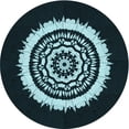 thumbnail image 1 of Ahgly Company Tapis Rond Lavable en Machine Intérieur Transitionnel Vert Profond, 3 Pieds Rond, 1 of 7