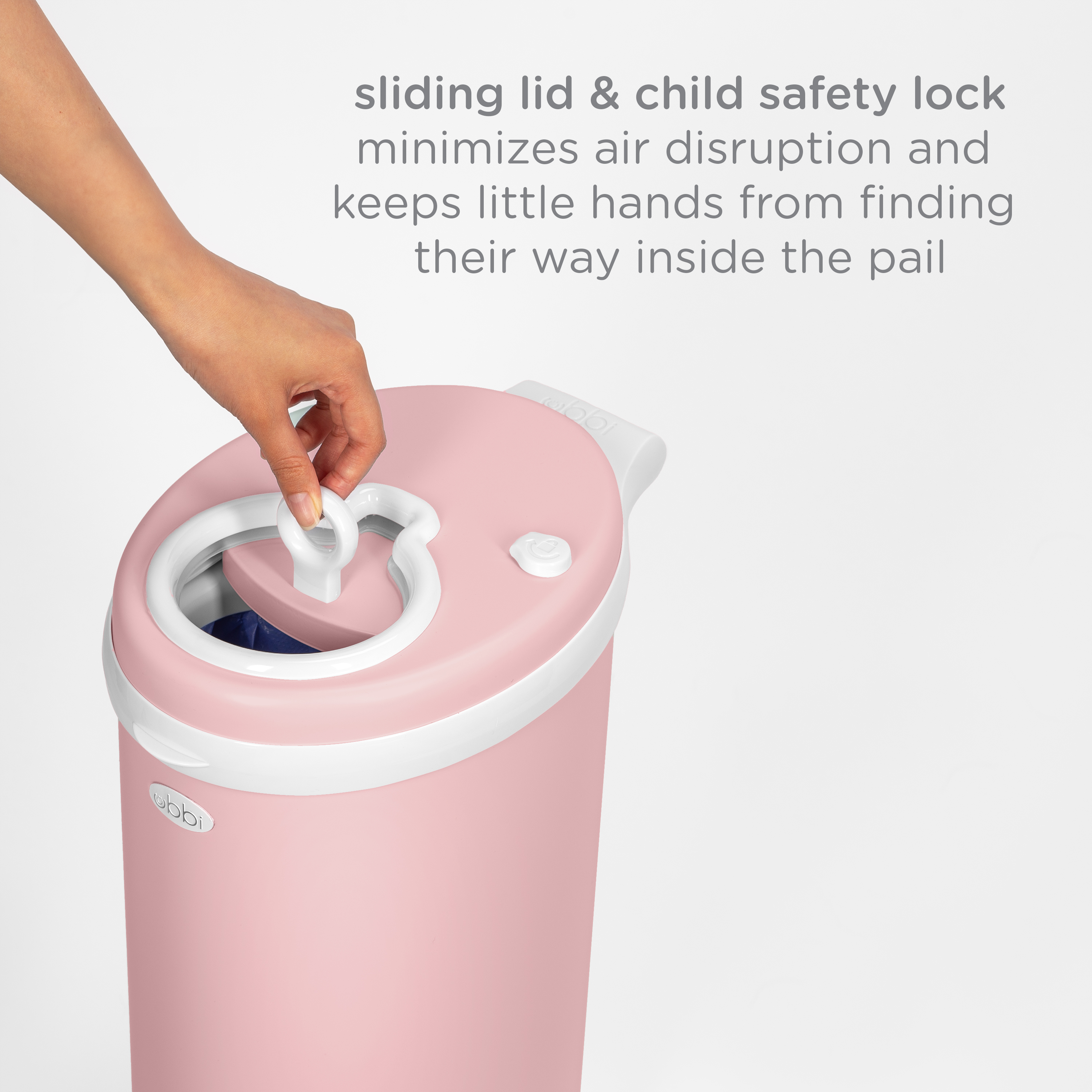 Ubbi Odor Locking Steel Diaper Pail, Baby Registry Must-Have, Fig Blossom