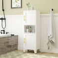 thumbnail image 4 of Bathroom Storage Cabinet, 47.27" H Metal Kitchen Pantry Cabinet with 2 Doors and 2 Adjustable Shelves, Space Narrow Bathroom Organizer for Kitchen, Living Room, Home Office, 4 of 17
