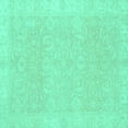 thumbnail image 1 of Ahgly Company Machine Washable Indoor Square Oriental Turquoise Blue Traditional Area Rugs, 7' Square, 1 of 4