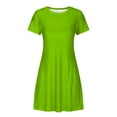 thumbnail image 2 of Party Dresses for Women ,Women'S Summer Solid Color Double Pocket Short Sleeve Round Neck T-Shirt Dress,Green,Xxl, 2 of 6