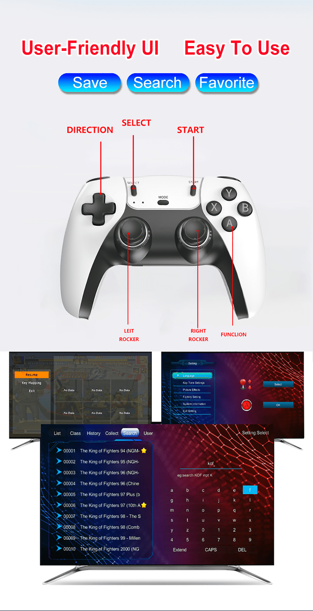 Salange Retro Game TV Stick M8 4K Pro Game Stick 64G Dual 2.4G Wireless Controller 4K Retro Classic Games