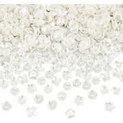 600Pcs 6 Styles Flower Bead Caps Creamy White Spacer Beads Caps Plastic Imitation Pearl End Beads Cap Multi-Petal Flower Spacer Bead for DIY DIY Jewelry Making Hole: 1.5~1.6mm