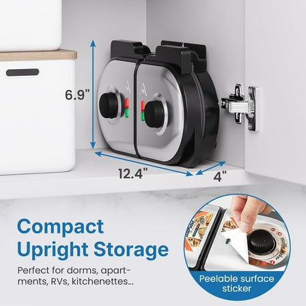 Double Belgian Waffle Maker - Silver-1, Large