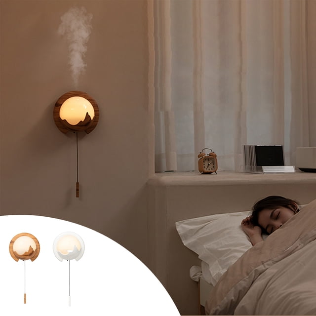 Xihbxyly Luz Nocturna de Pared, Humidificador 3 En 1 con Difusor de Aroma, Iluminación Que Cambia de Color, Funcionamiento Silencioso, Control Remoto, Uso En Oficina y Dormitorio, Tamaño Compacto de