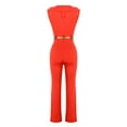 thumbnail image 5 of Kaemgyyd Jumpsuits for Women Fall Fashion V Neck Sleeveless Wide Leg Long Pants Rompers Fashion Work One-Piece Outfit, 5 of 5