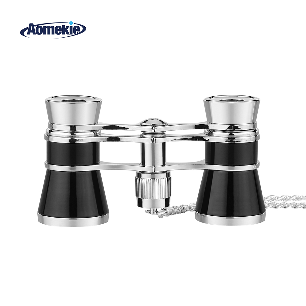 Aomekie 3x25 Opera Glasses Theater Glasses Neck Chain Antique Style