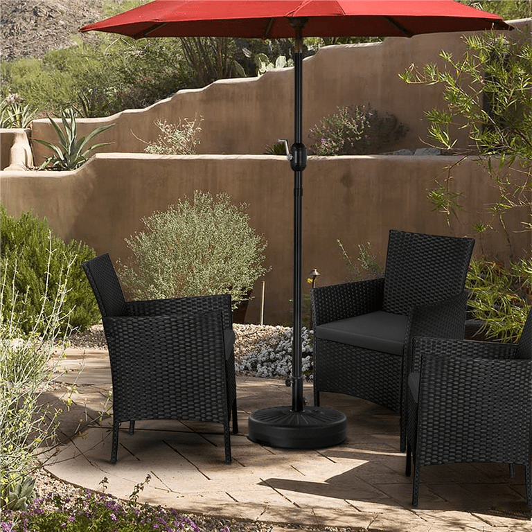 blaney black patio umbrella base 50lb | Umbrellas The base compliments existing patio dcor with its attractive neutral colors. Renwick Fillable HDPE Patio Umbrella