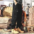 thumbnail image 3 of Pantalones vaqueros rectos clásicos para hombre, pantalones vaqueros cargo estéticos para hombre, pantalones vaqueros negros de lujo, suaves, estilo coreano, de alta calidad, informales, tallas XS, 3 of 5