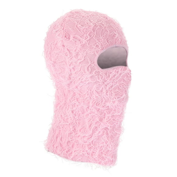 Unique Bargains Distressed Balaclava Ski Mask Camo Knitted Full Face Cover Pink