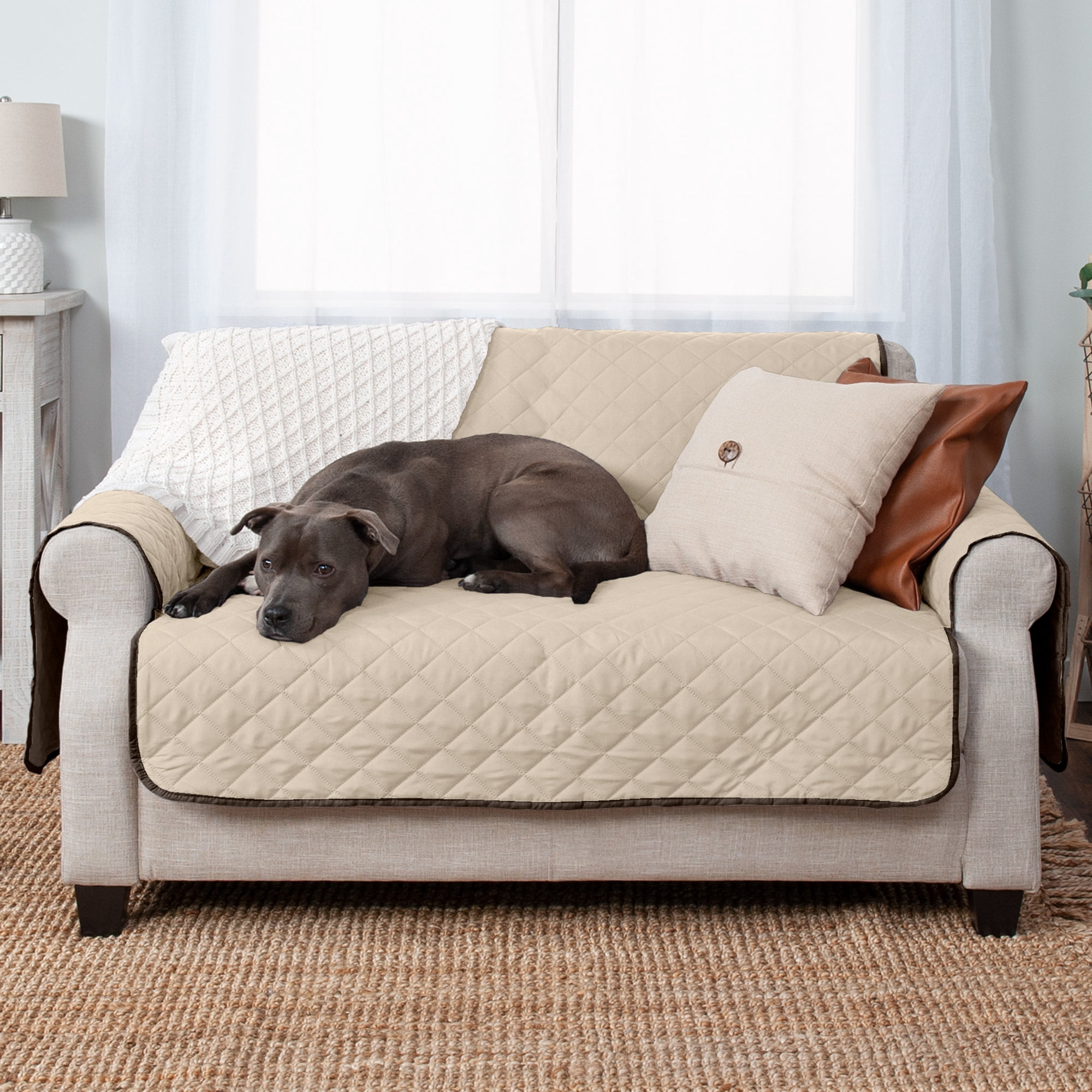 FurHaven Reversible Furniture Protector, Espresso, Loveseat, 1 Coun