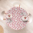 thumbnail image 4 of Ambesonne Feminine Fitted Round Tablecloth, Red Lipsticks Kiss Marks, 56"- 60" Diameter, White Red, 4 of 5