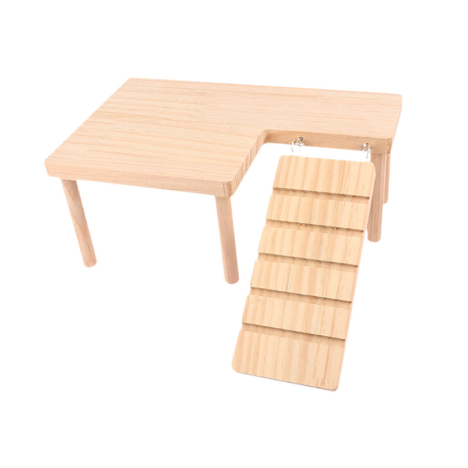 Gazechimp Hamster Wooden platforms Toy with Ladder Cage Accessory for Rat Mouse Gerbil right