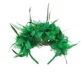 thumbnail image 2 of Floral Feather Fascinator Headband Decorative Mesh Headpiece with Flowers and Feathers for Wedding Party Event Hair Accessory, 2 of 7