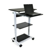Offex OF-STAND-WS30 Mobile 3 Shelf Adjustable Stand Up Workstation - Black