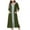Army Green Robes for Women, variant on CFLVAEK Zipper Robes for Women with Side Pockets Lightweight 3/4 Sleeve Cotton Bathrobes Comfy Full Length Sleepwear Color Block Print Loungewear Army Green S