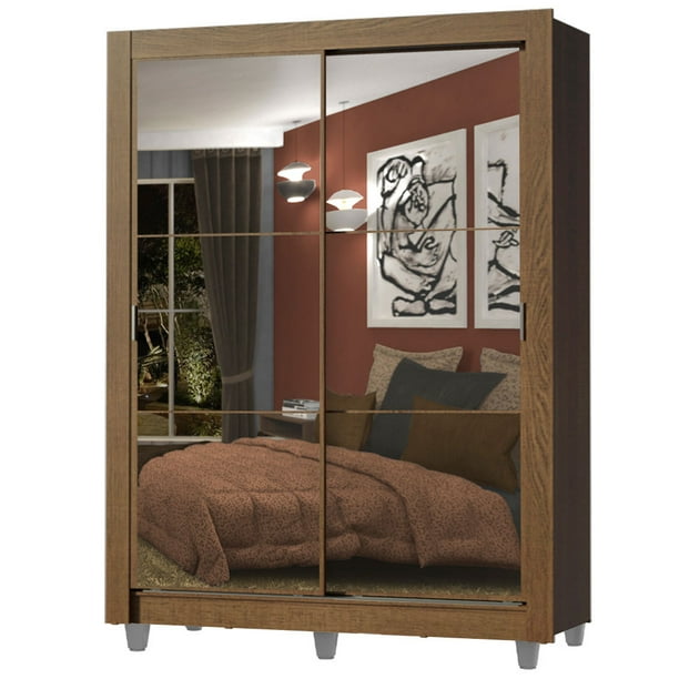 Ropero Closet MADESA Dallas 2 Puertas Corredizas con Espejo 2 Cajones
