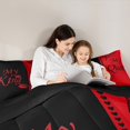 thumbnail image 5 of Manfei King and Queen Bedding Comforter Set, Romantic Valentines Day Twin Comforter Sets, Black Red Love Heart Reversible Bedding Set, Microfiber Bedroom Decor, 2 Pieces, 5 of 9