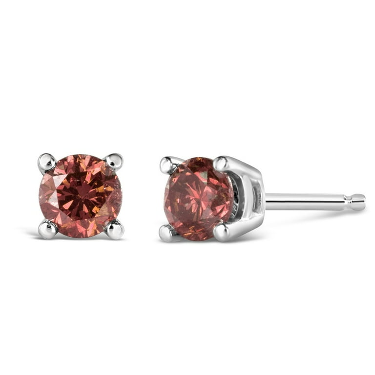 Genuine pink diamond earrings deals