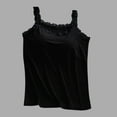 thumbnail image 2 of Women Casual Tank Tops with Build in Bras Lace Sleeveless Crew Neck Camisole Blouses Summer Basic Tank Shirts for Women Beach Fashion Black XL, 2 of 3