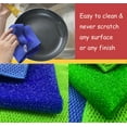thumbnail image 2 of Microfiber Scrub Dish Cleaning Cloth, Non-Scratch, Reusable & Durable for Pan Pot Dish Cooktop Counter Kitchen Household, Machine Washable, 4-Pack, 11.5 x 11.5 inch, Blue & Green Color Assorted, 2 of 6