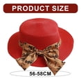 thumbnail image 3 of Sombrero de paja con lazo plano para mujer, sombrero de copa pequeño de verano, sombrero de paja para el sol, 56-58cm de circunferencia, 3 of 6