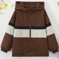 thumbnail image 2 of HCNTES Boys Girls Lightweight Jacket Waterproof Windbreaker Hooded Rain Coats with Pockets(Coffee#2,11-12 Years), 2 of 7
