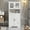 White, variant on Tall Freestanding Bathroom Cabinet with Glass Doors,54" Modern Storage Cupboard with Adjustable Shelves for Kitchen, Pantry, Living Room, White
