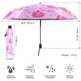 thumbnail image 3 of Pink Pumpkin Head Folding Umbrella UV50+ Waterproof Sun Protection Auto Open Close Compact Fiberglass Frame, 3 of 8