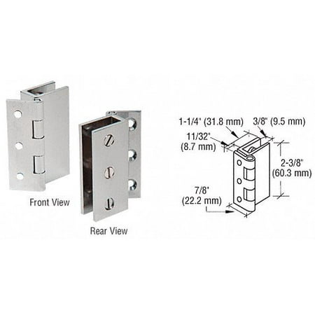 - CRL Brushed Nickel Large Wall Mount Set Screw Hinge, For 3/16 to 5/16 (5 to 8 mm) Glass By C.R. Laurence