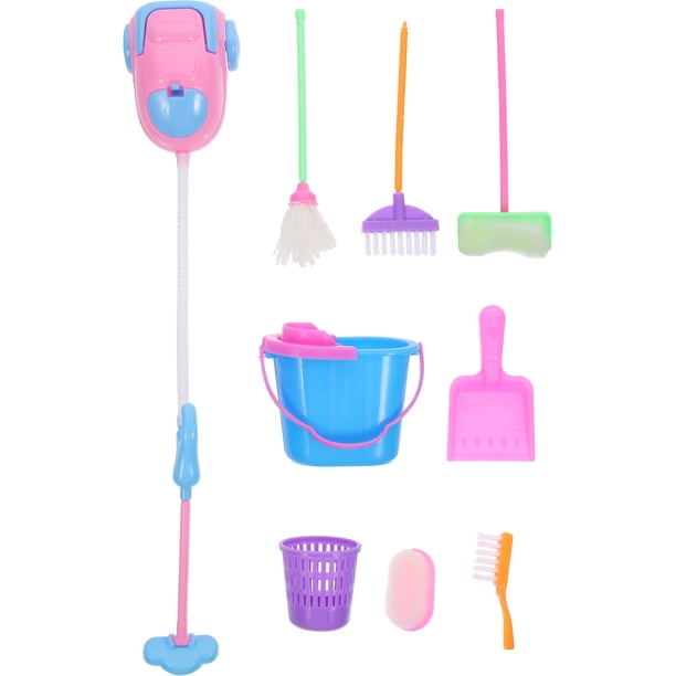 KAKOWELY 1 juego de juguetes interesantes para niños, herramientas interactivas de limpieza para muñecas, divertidos juguetes limpiadores para muñecas.