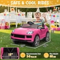 thumbnail image 2 of UBesGoo 12V Kids Ride on Car Toys, Licensed Porsche Cayenne Powered Electric Car for Kids, Parent Remote Control, Pink, 2 of 10