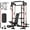 Power Cage - Red/Home Gym Package(340LB Plates), variant on Mikolo Power Cage, Squat Rack with Dual Pulley Cable Crossover System, Multifunction Free Weight Aluminum Pulleys Workout Machine with 230LB Plate Set Red