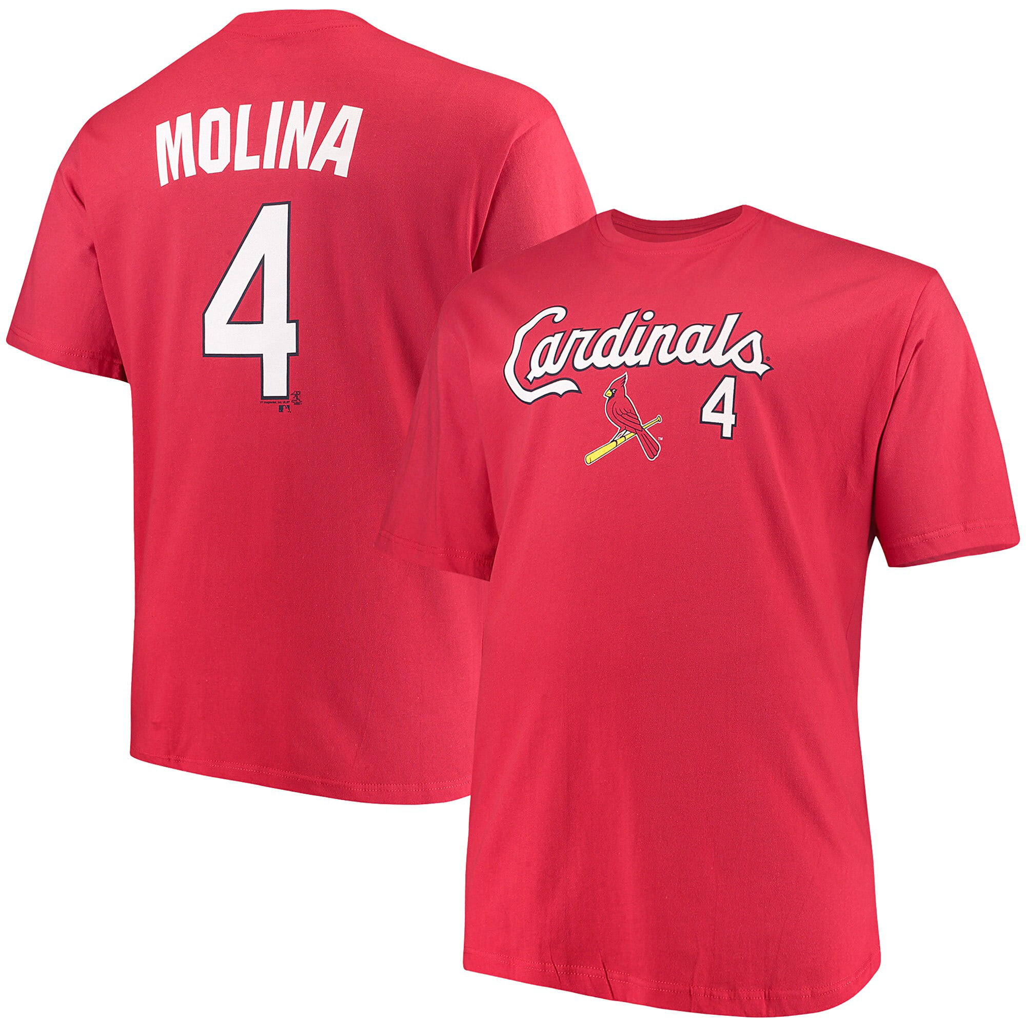 Men's Majestic Yadier Molina Red St. Louis Cardinals MLB Name & Number T-Shirt - Walmart.com ...
