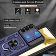 thumbnail image 3 of Compatible with Samsung Galaxy S22 Plus Case, S22 Plus Case with HD Screen Protector with Slide Camera Cover, 360°Rotation Ring Kickstand [Military Grade] Case for Galaxy S22+/S22 Plus,Blue, 3 of 15