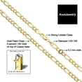 thumbnail image 2 of KoolJewelry 14k Yellow Gold Filled Solid Figaro Link Chain Necklace (5.2 mm, 30 inch), 2 of 8