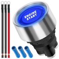 thumbnail image 1 of 12V-24V / 50A Push Start Ignition Switch Momentary Engine Start Ignition Button Blue LED Ignition Button Car Start Stop Button SPST ON-OFF, 1 of 5