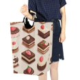 thumbnail image 4 of Yayeee Freestanding Laundry Hamper with Handle Collapsible Large Storage Basket for Clothes, Cute Chocolate Cakes, 4 of 7