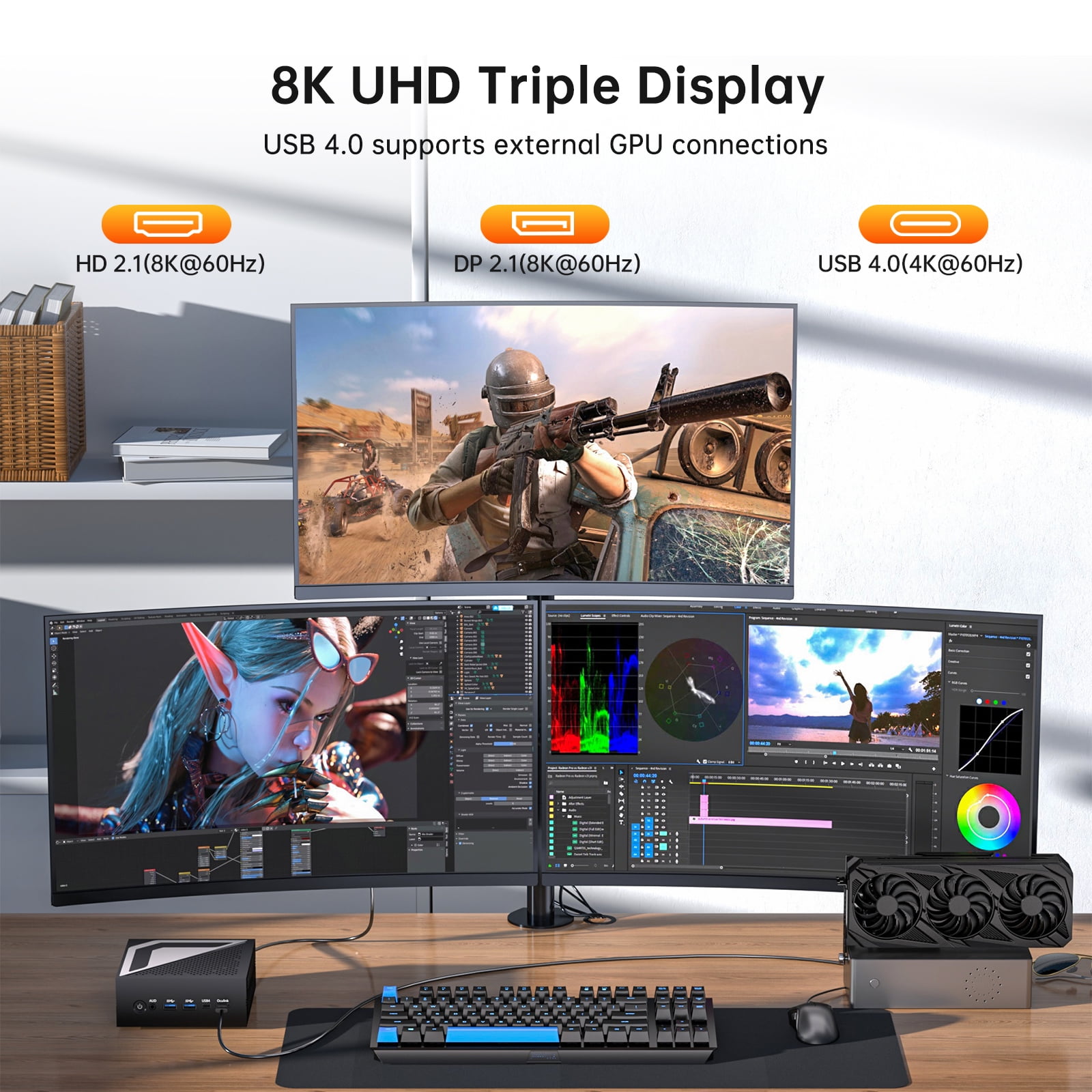 Thdeukoty AI Mini PC,AMD Ryzen AI 9 HX 365,Radeon 880M,16G DDR5 512G SSD,Mini Gaming PC Windows 11 Pro Wifi6E/BT5.3/8K Qual Display(HDMI2.1/DP2.1)/2.5G Dual LAN