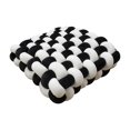 thumbnail image 2 of Almohada con nudo, cojín de felpa de punto, cojín nórdico para silla, cojín decorativo para asiento para habitación, dormitorio, decoración del hogar En y negro, 2 of 8