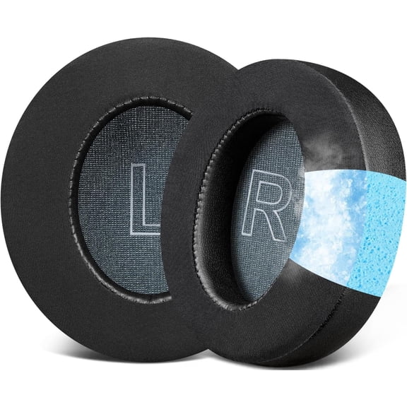 SOULWIT Cooling Earpads for Anker Soundcore Life Q30/Q30i/Q35 Headphones, Ear Pads Cushions with Ice Silk Fabric, High-Density Noise Isolation Foam - Black