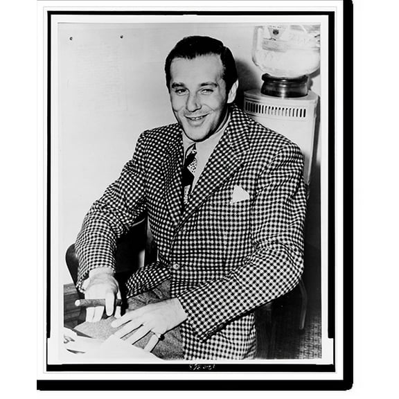 Historic Print, [Bugsy Siegel, three-quarter length portrait, seated, facing front after his arrest for murder in Los Angeles], 16" x 20"