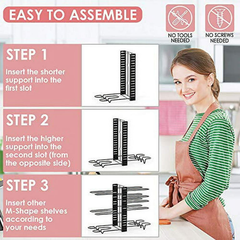 Dropship 8 Tier Pots And Pans Lid Organizer Rack Holder, Adjustable Pot  Organizer Rack For Under Cabinet, Pot Rack For Kitchen Organization And  Storage, Black to Sell Online at a Lower Price